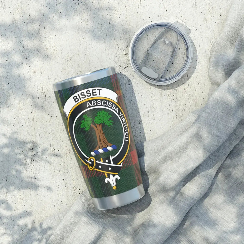Bisset Clan Crest Travel Tumbler with Lid