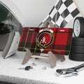 Clan Brodie red tartan crest license plate — 100% aluminium, 12x6 inch