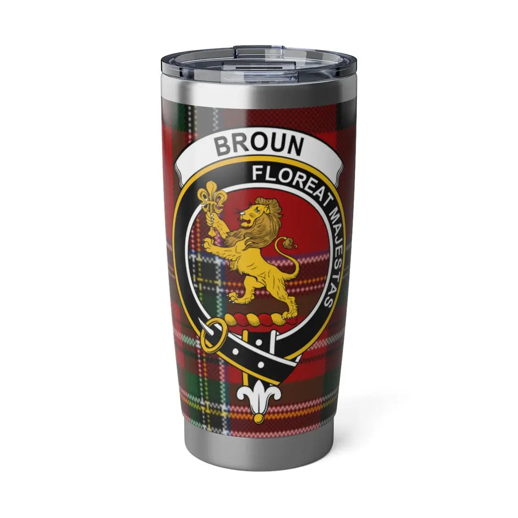 Floreat Majestas Broun Tartan Travel Mug