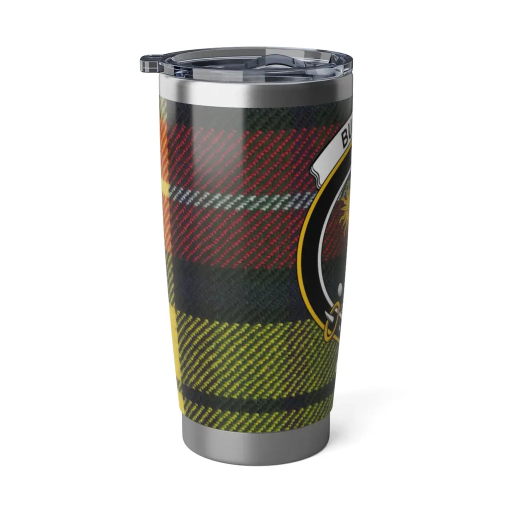 Tartan Pattern Travel Mug with Clan Crest