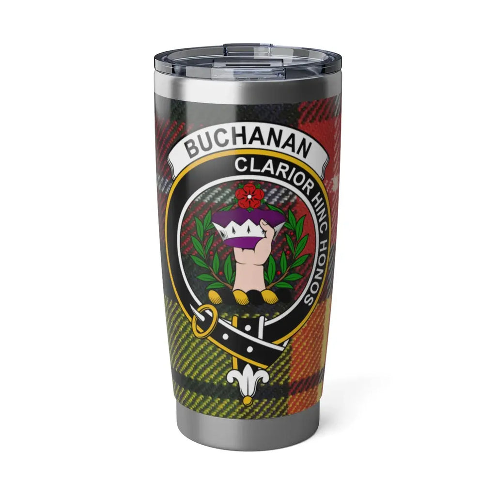 Clan Buchanan clarior hinc honos clan crest tumbler — full colour design, 20 oz