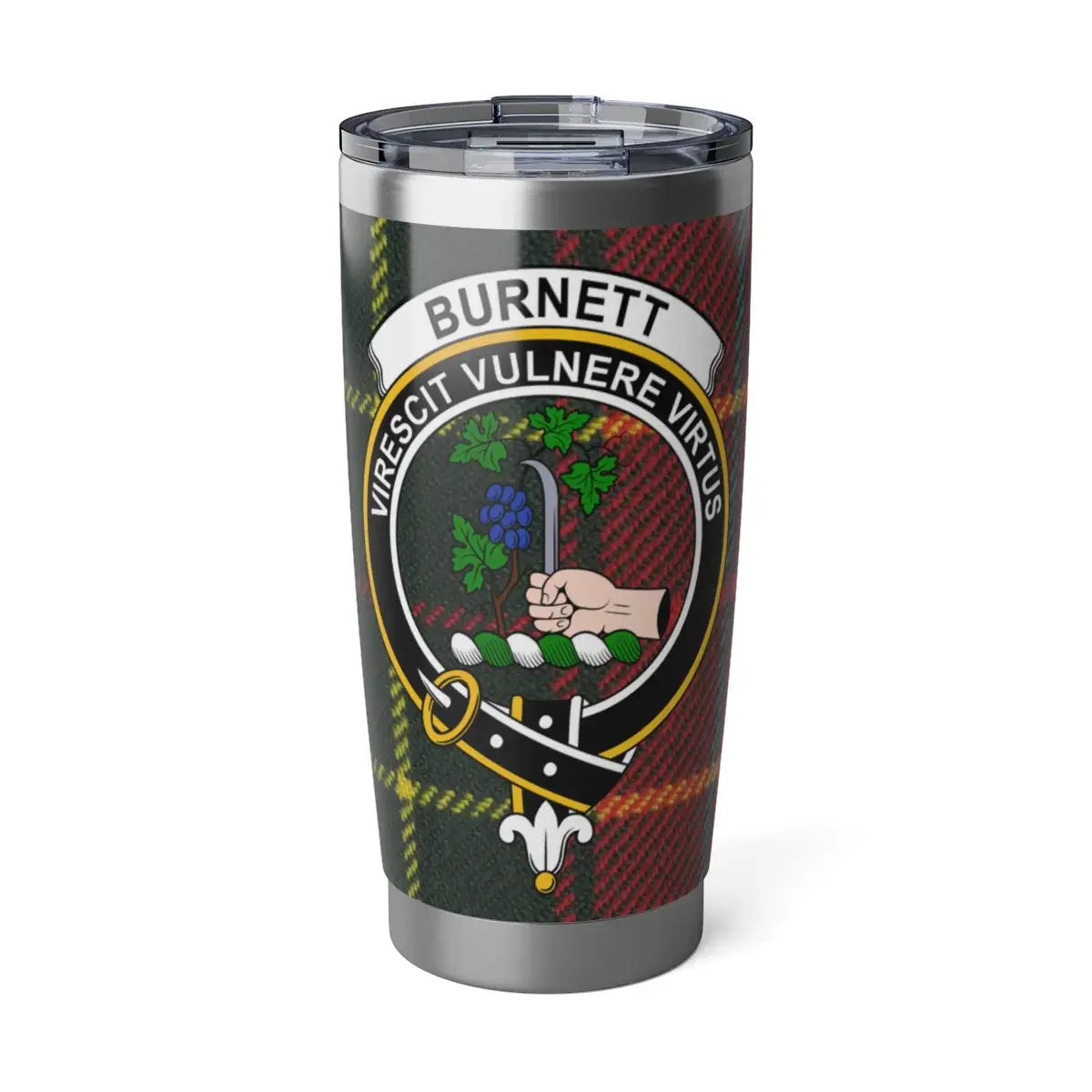 Clan Burnett virescit vulnere virtus travel tumbler — 20 oz insulated stainless steel