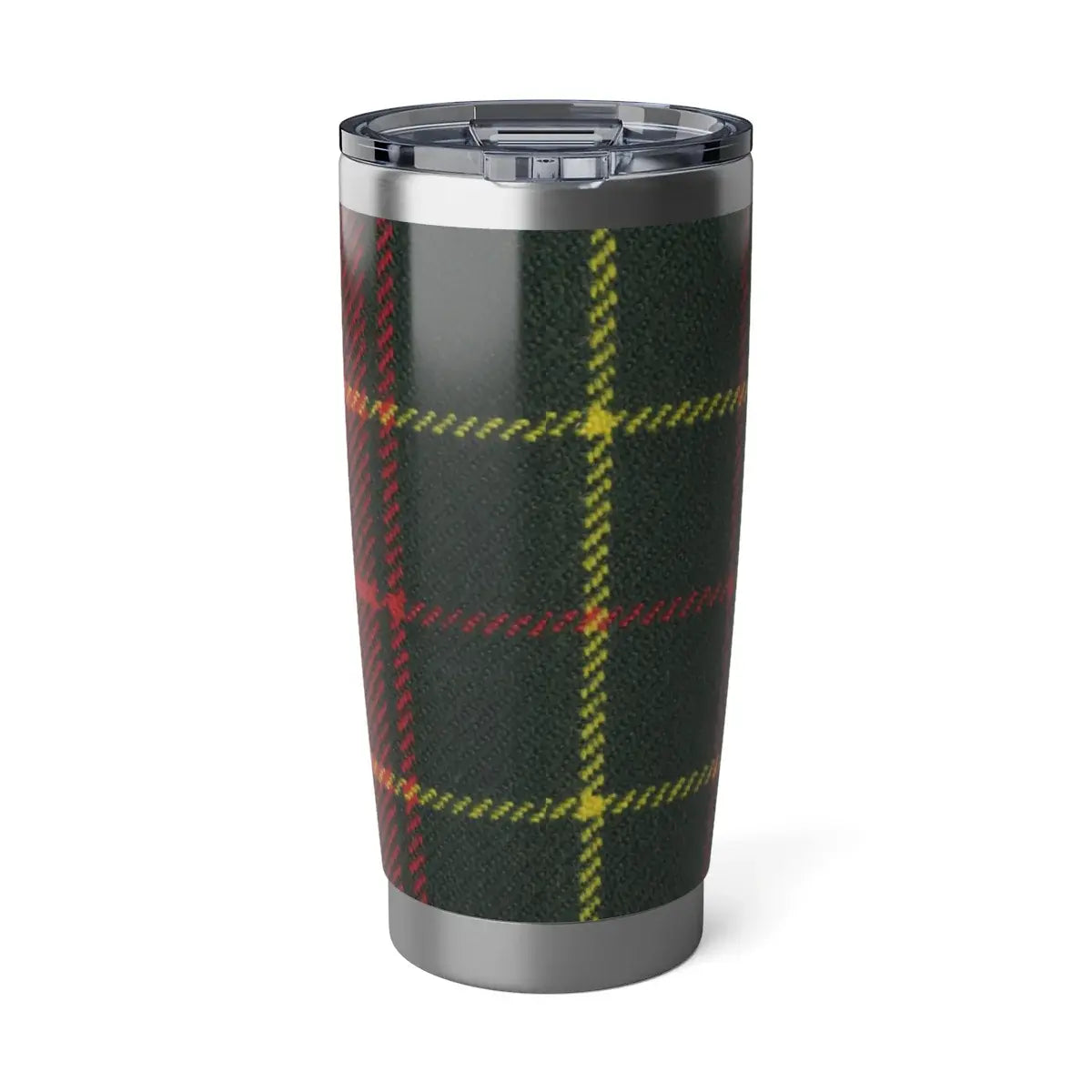 Clan Burnett dark plaid tartan insulated tumbler — 20 oz stainless steel
