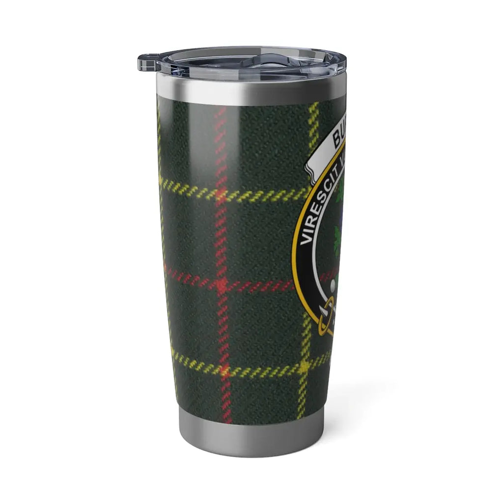 Burnett clan tartan insulated travel tumbler — fits car cup holder