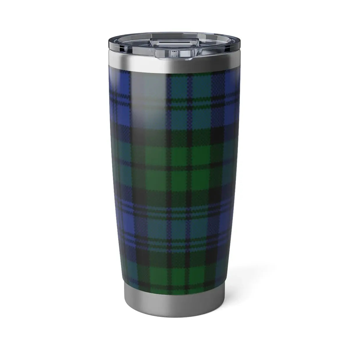 Blue and Green Plaid Pattern Insulated Tumbler