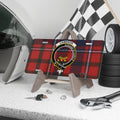 Cameron clan crest novelty license plate — 12x6 aluminium with red tartan and Aonaibh Ri Chéile design