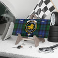 Clan Campbell crest tartan novelty license plate — 12x6 aluminium with boar's head design