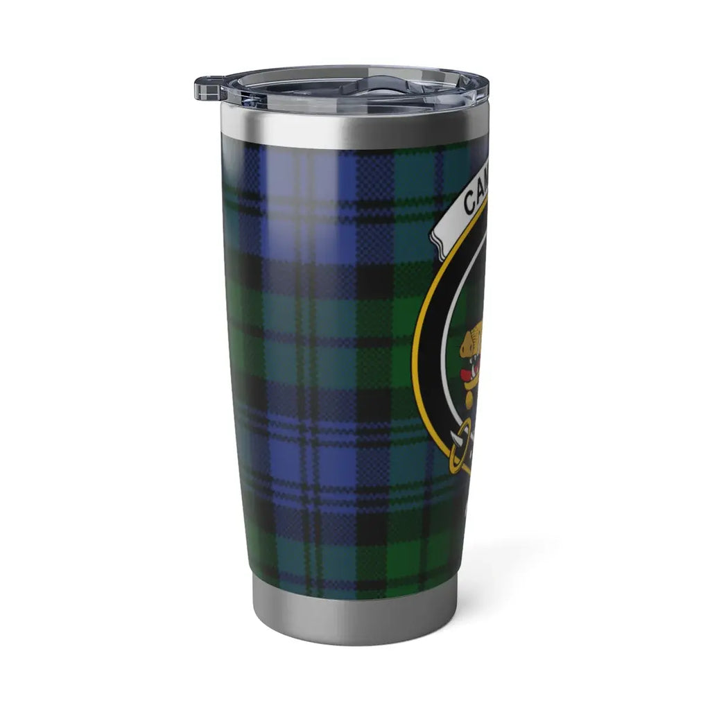 Campbell tartan tumbler in cup holder — 20oz stainless fits standard car holders, boar's head