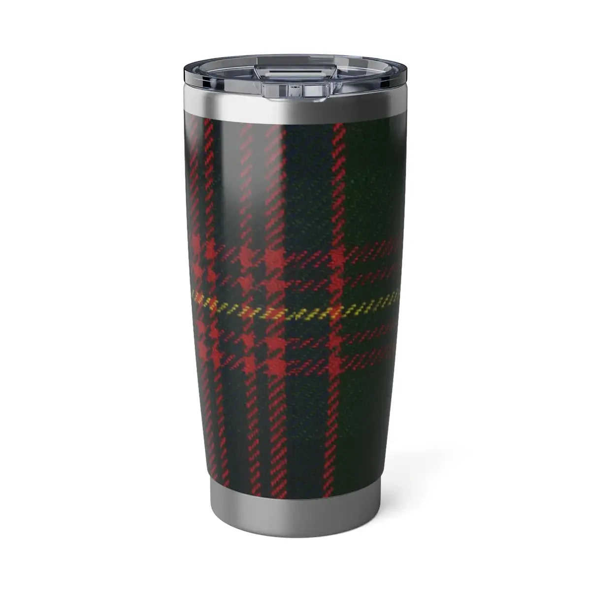 Clan Carnegie red and green plaid tartan travel tumbler — 20 oz stainless steel