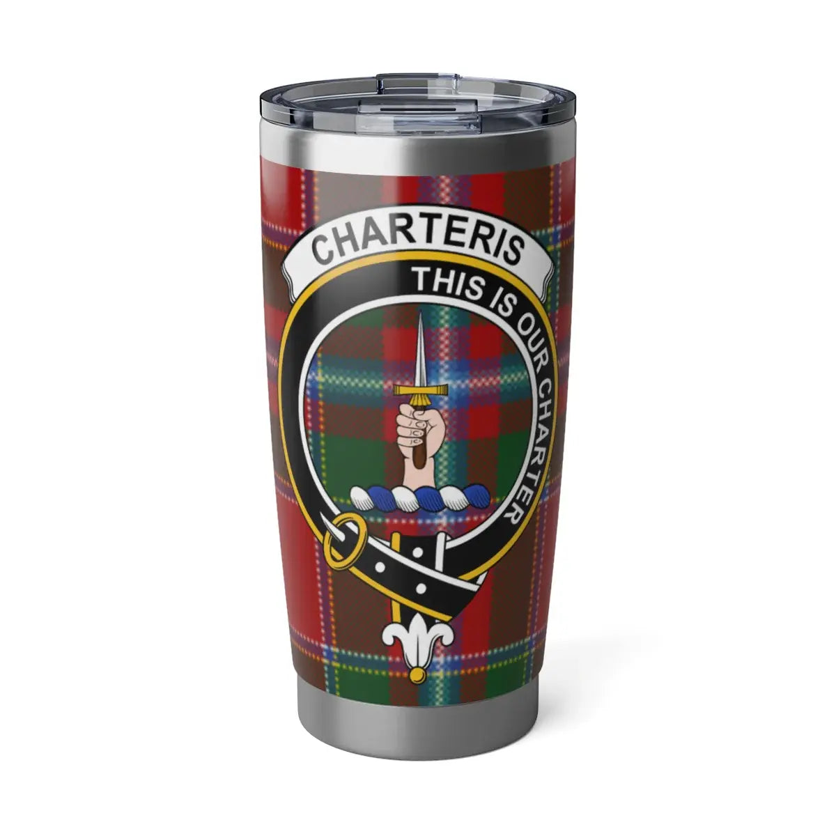 Charteris Clan Tartan Travel Mug Highland Pride