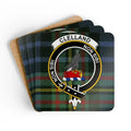 Traditional Clelland Clan Crest Tartan Coaster Set product