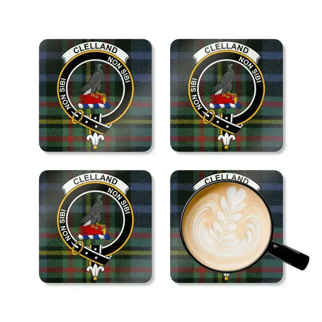 Clelland Non Sibi Motto Plaid Pattern Coaster product