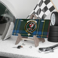 Clan Cockburn accendit cantu rooster crest tartan license plate — 100% aluminium, 12x6 inch
