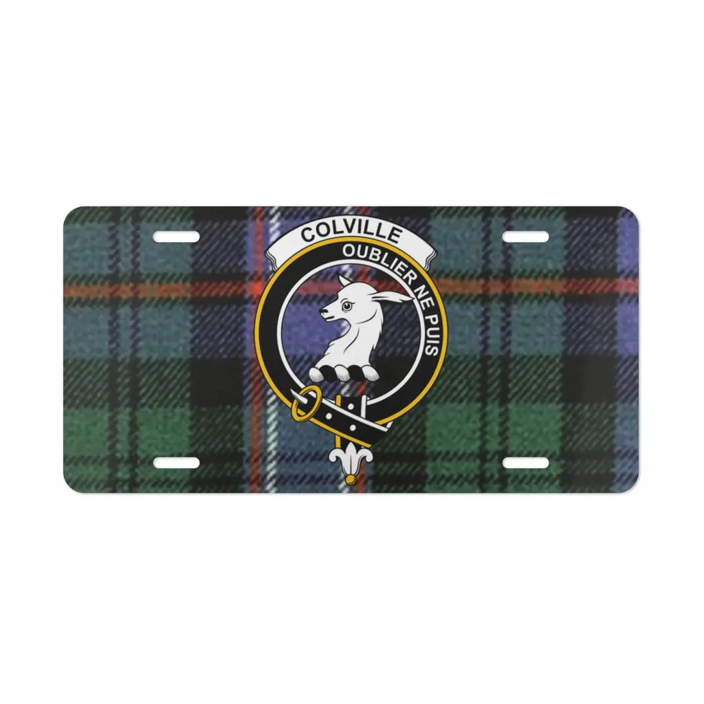 Colville Oubliez Ne Puis Scottish Tartan License Plate product