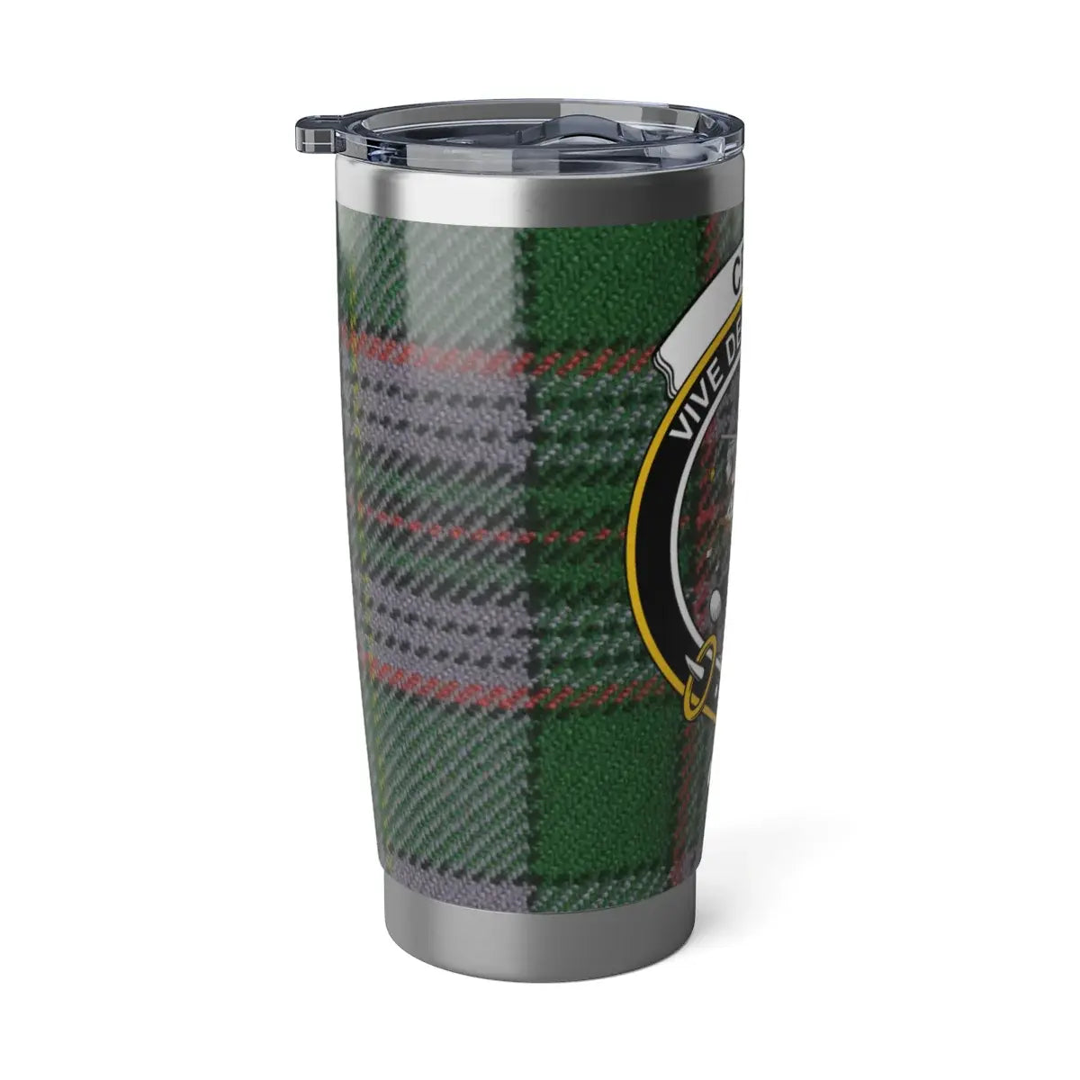 Scottish Clan Crest Green Plaid Tumbler Cup