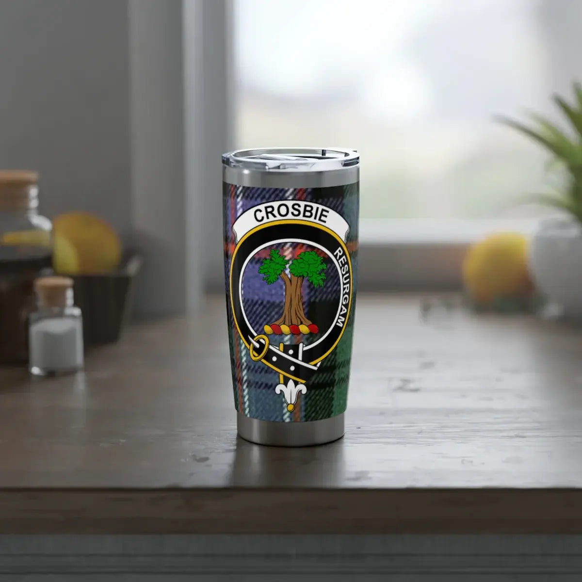 Crosbie Crest Design Travel Mug for Hot and Cold Drinks