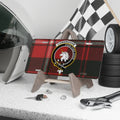 Cunningham clan crest novelty license plate — 12x6 aluminium with Over Fork Over unicorn tartan design