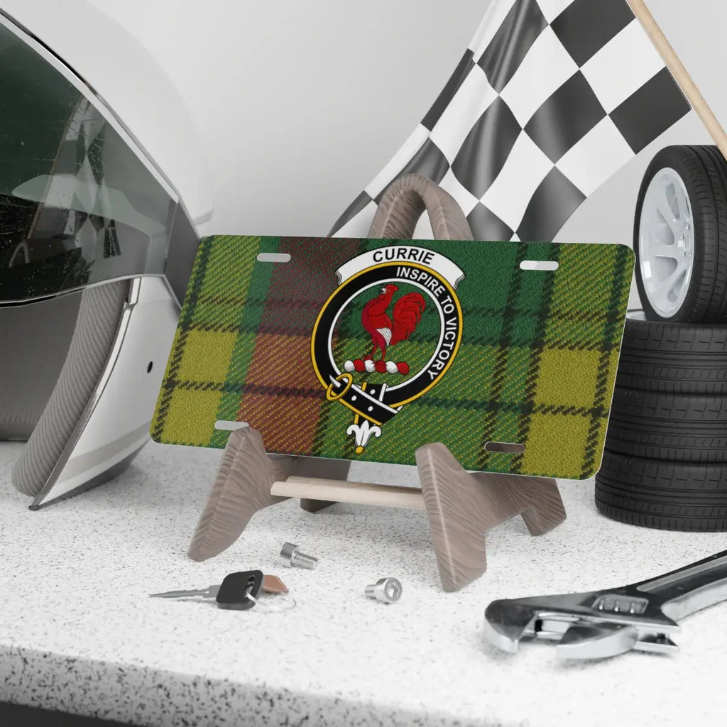 Currie Inspiring Victory Tartan License Plate product type