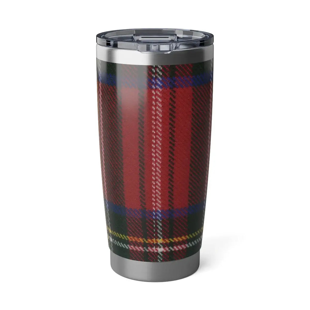 Red Blue Plaid Insulated Travel Tumbler Cup