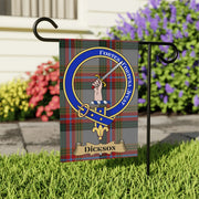Dickson Clan Crest Tartan Garden Flag – Scottish Heritage