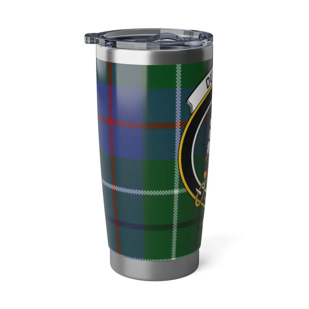 Clan Crest Travel Tumbler with Tartan Pattern
