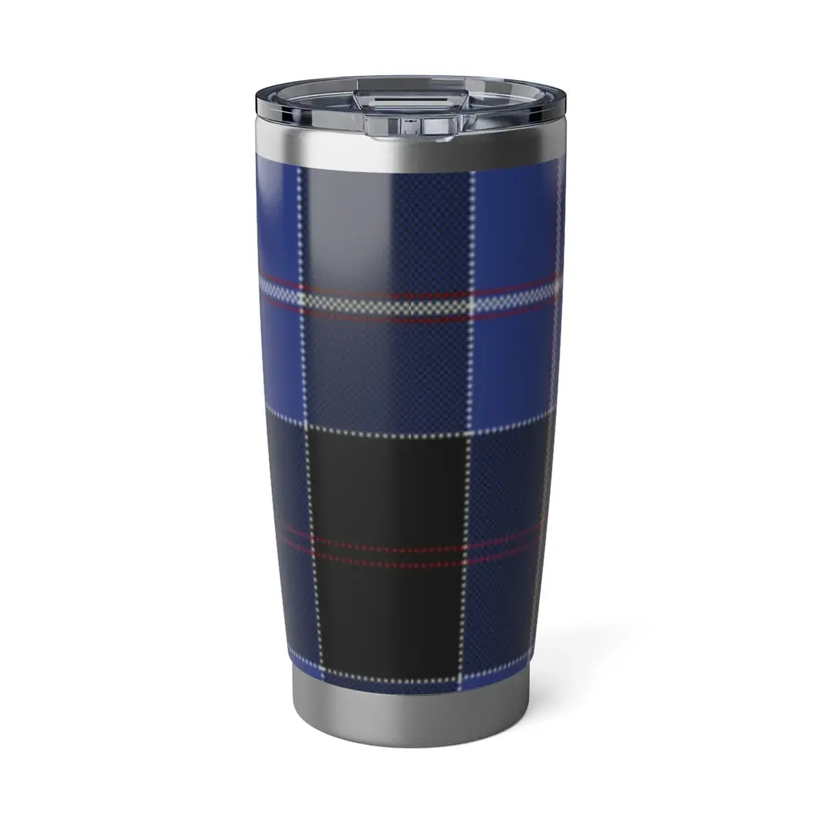 Stylish Blue and Black Plaid Insulated Tumbler