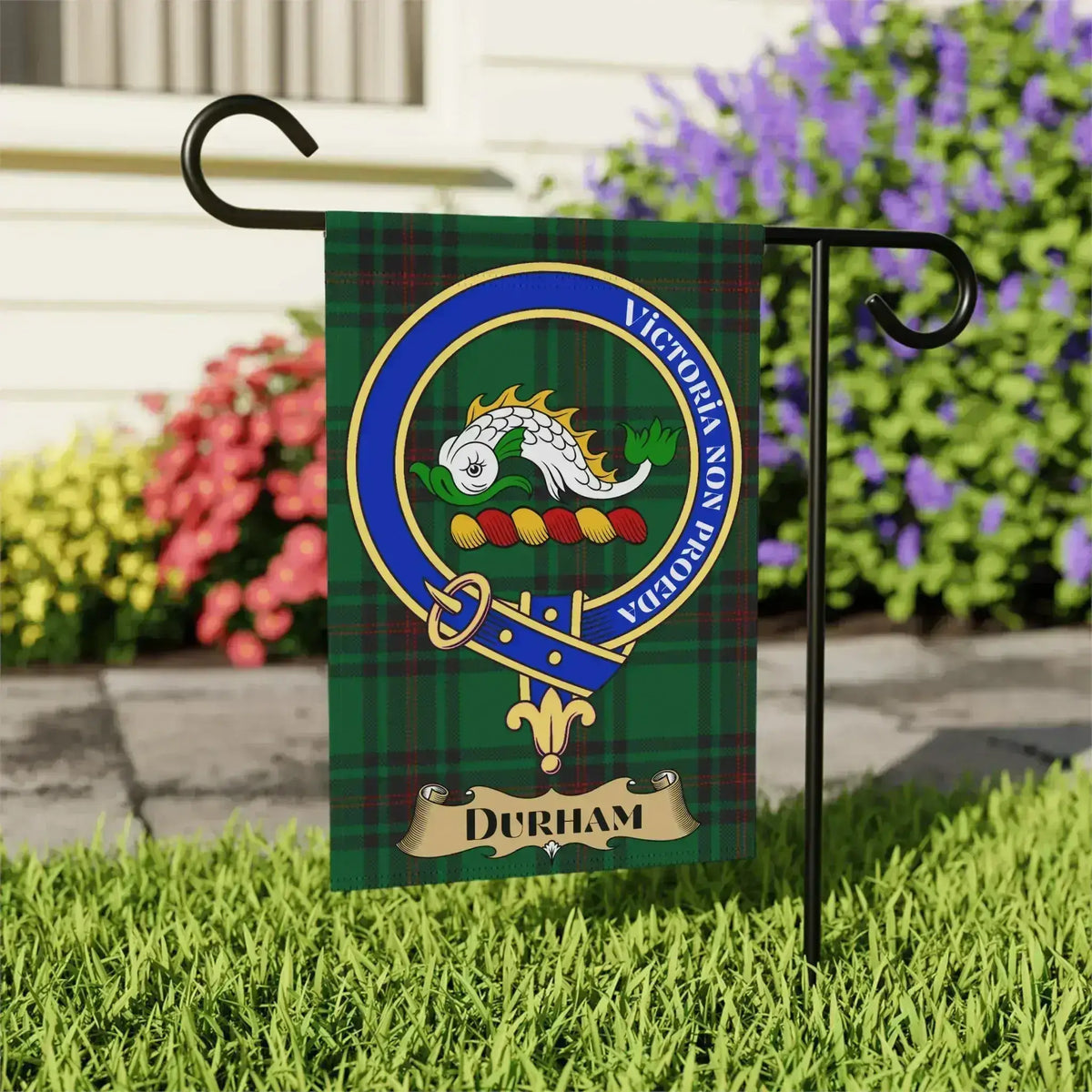 Scottish Durham Clan Crest Garden Flag