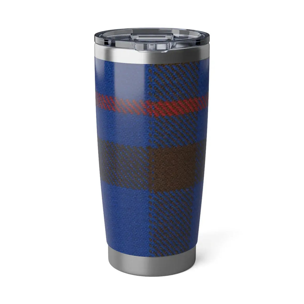 Blue Brown and Red Plaid Thermal Tumbler Cup