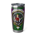 Clan Elphinstone tartan 20oz stainless steel tumbler — full-colour crest print, silver finish