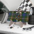 Clan Fraser crest tartan novelty license plate — 12x6 aluminium with Je Suis Prest design