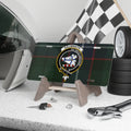 Clan Galbraith crest ancient tartan novelty license plate — bear head crest and Ab Obice Saevior motto on aluminium