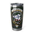 Clan Galbraith tartan crest stainless steel tumbler — 20oz insulated with bear head crest and Ab Obice Saevior motto
