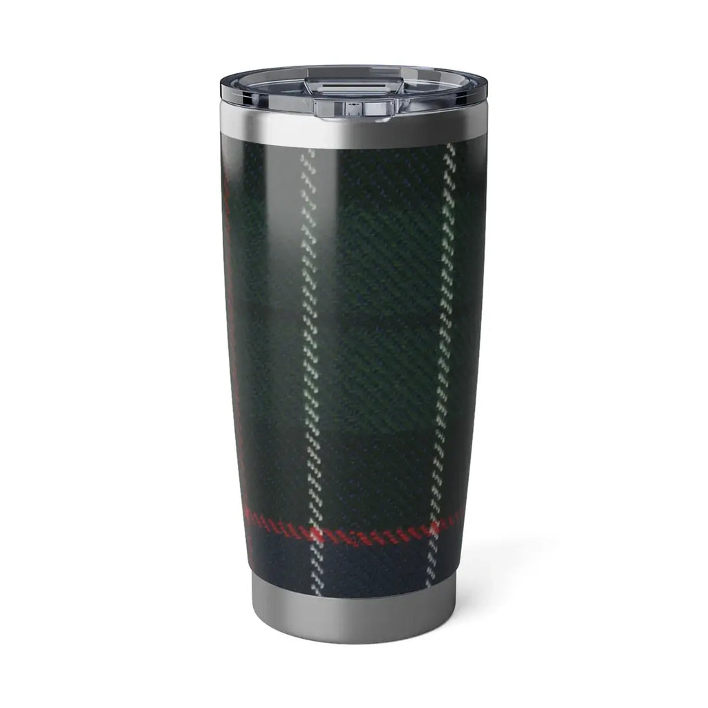 Galbraith tartan tumbler — close-up of clan tartan pattern on stainless steel 20oz tumbler