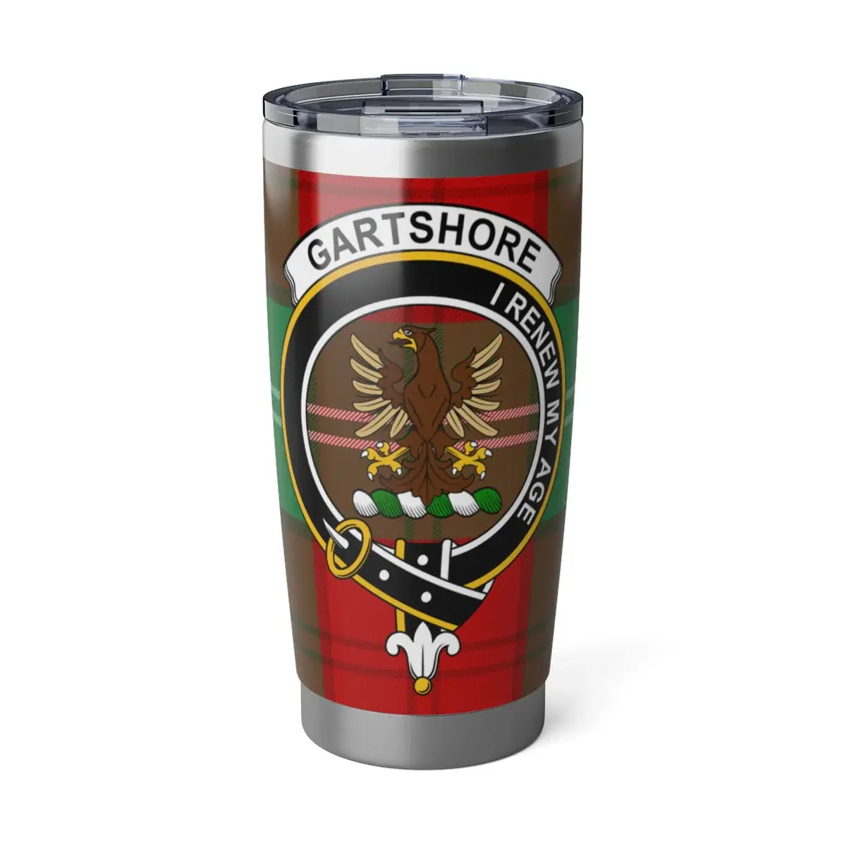 Gartshore I Renew My Age Plaid Pattern Tumbler Product