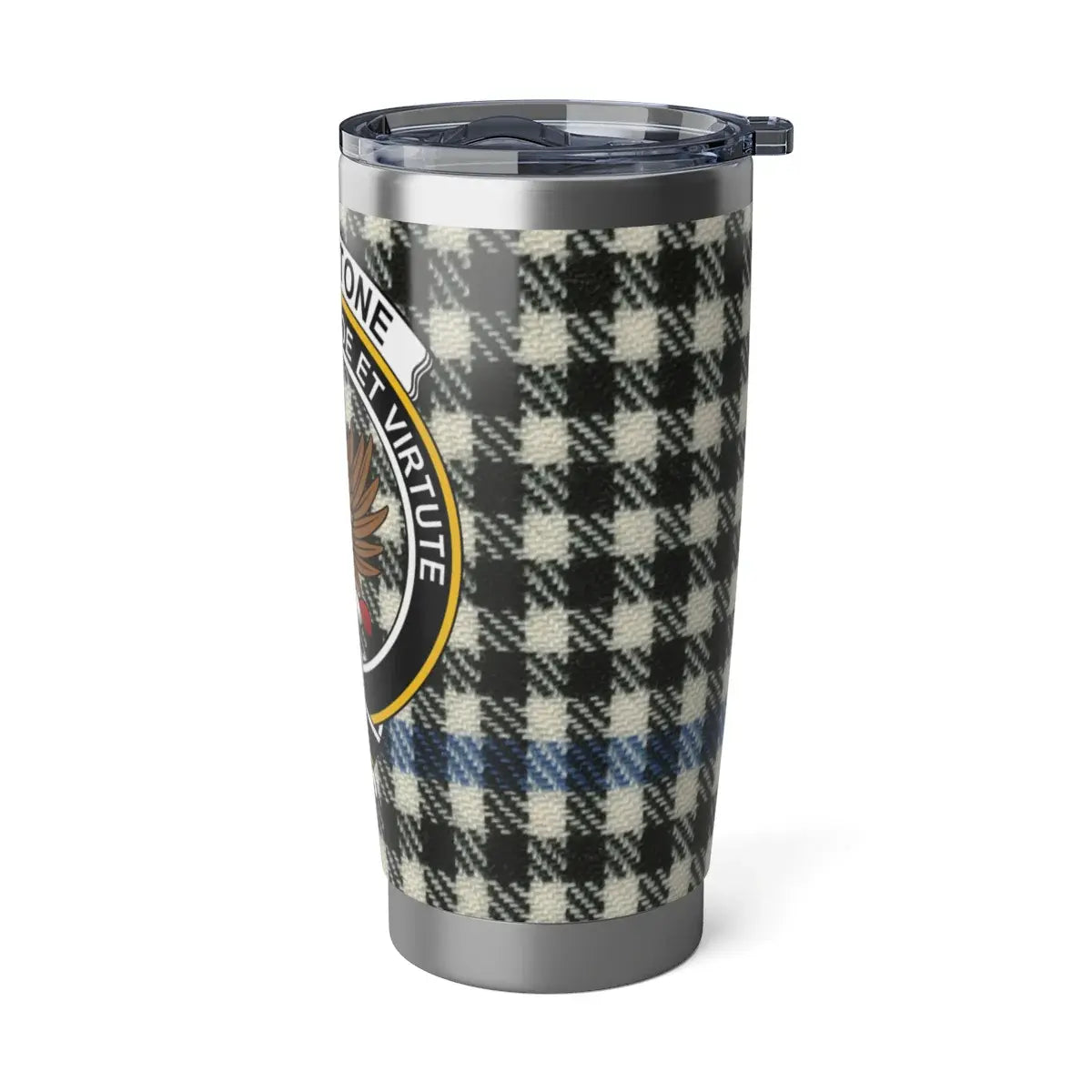 Black and White Plaid Insulated Tumbler Product