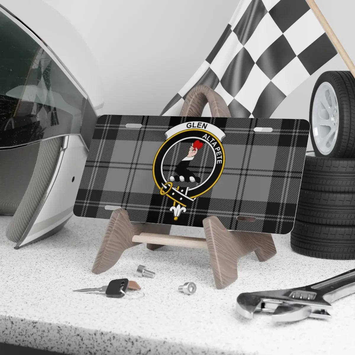 Glen Alva Crested Plaid License Plate product