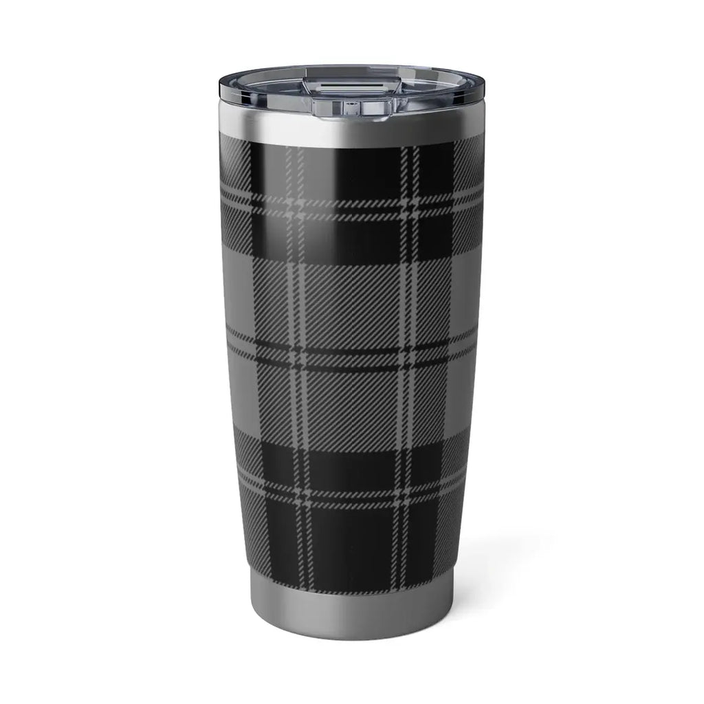 Black and White Plaid Pattern Travel Mug