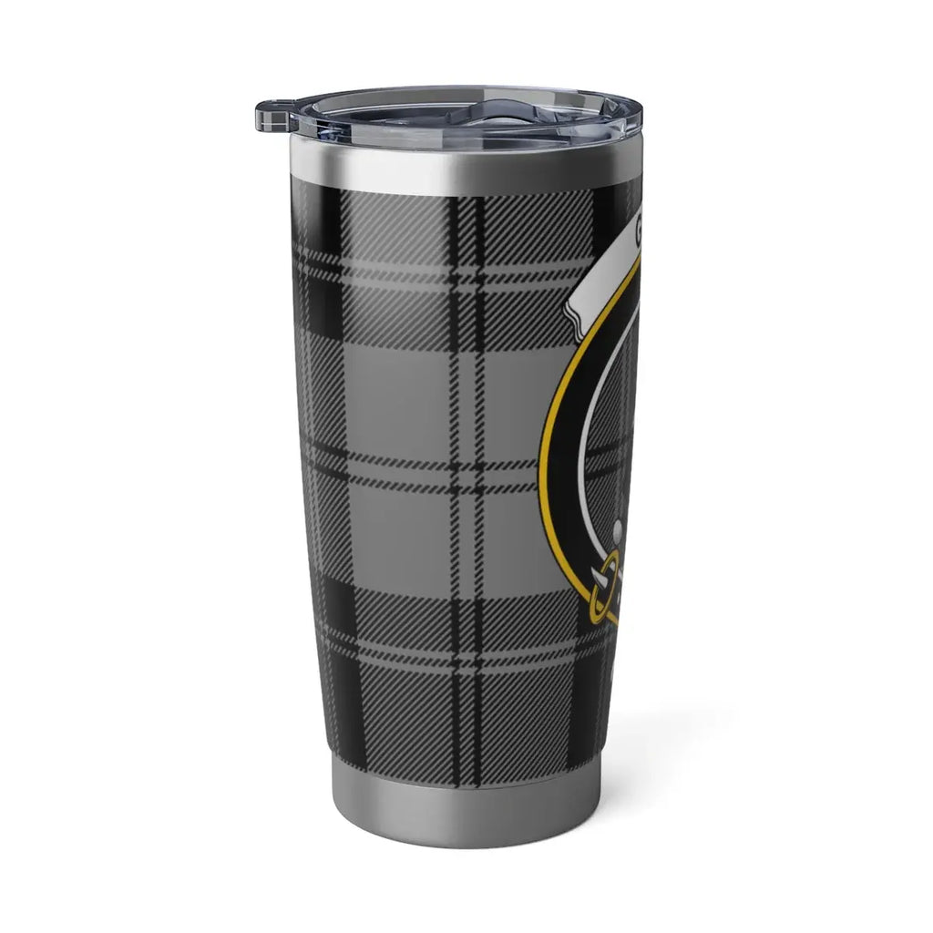 Black and White Plaid Insulated Travel Tumbler