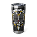 Clan Glendinning tartan crest stainless steel tumbler — 20oz insulated with clan crest and Have Faith in Christ