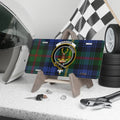 Clan Gordon crest and tartan novelty license plate on aluminium — Scottish heritage car décor