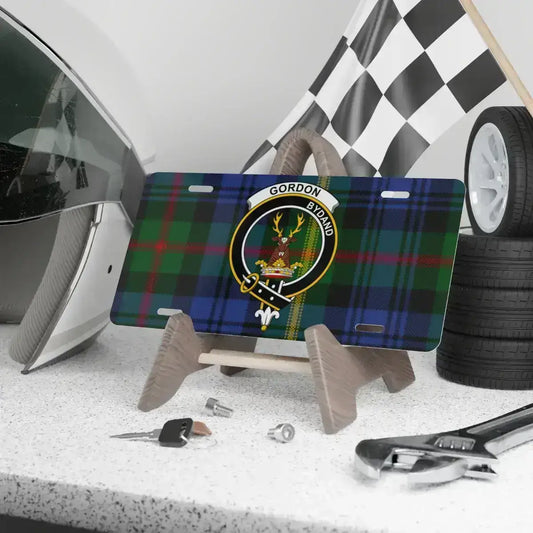 Gordon Clan Crest Tartan Design License Plate product