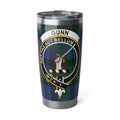 Gunn clan tartan plaid 20oz tumbler — stainless steel with Aut Pax Aut Bellum clan crest design