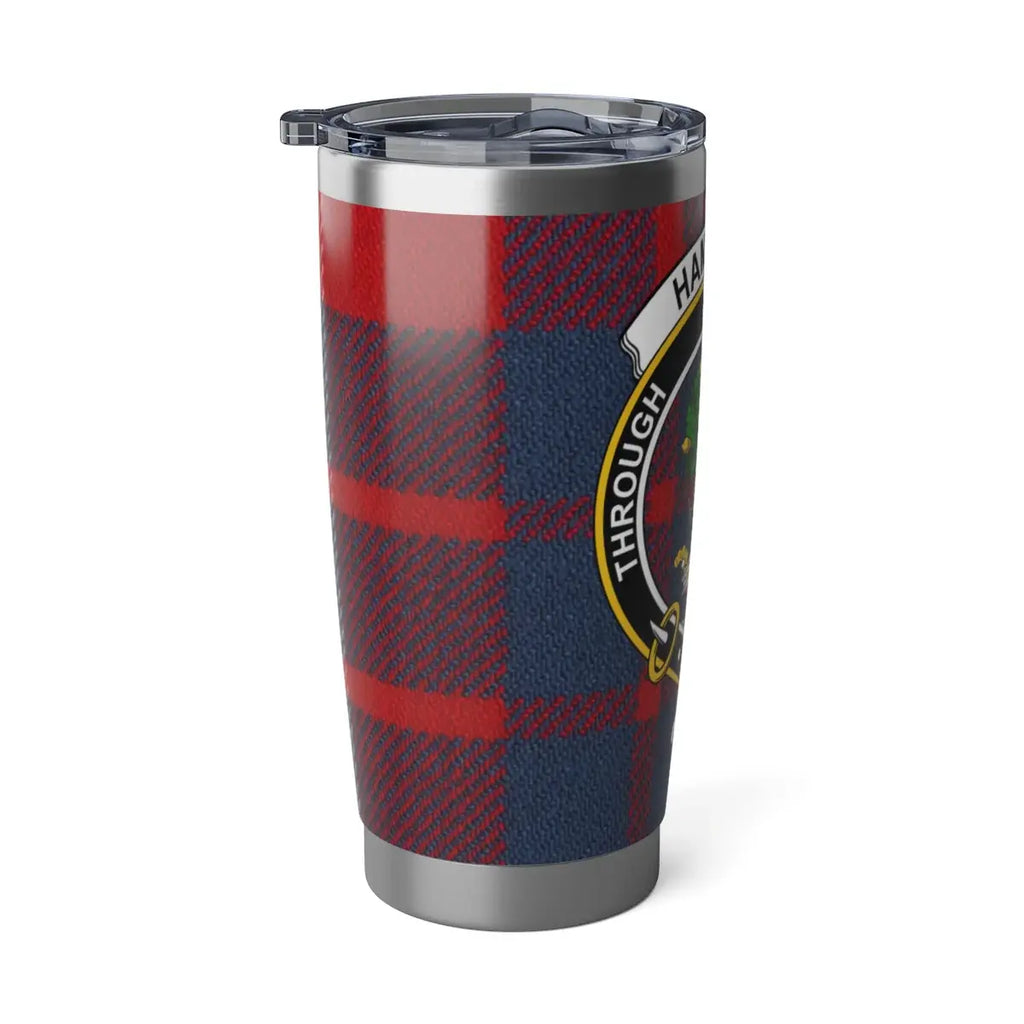 Hamilton clan tartan plaid insulated travel tumbler cup — 20oz stainless steel