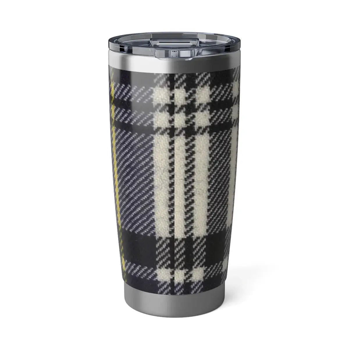 Hannay tartan tumbler — close-up of clan tartan pattern on stainless steel 20oz tumbler