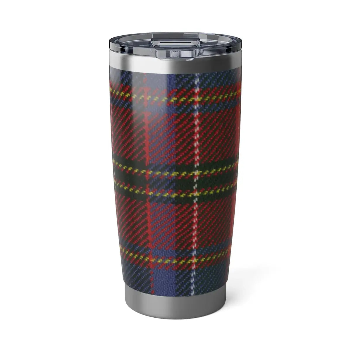 Hay Serva Jugum clan crest tartan plaid insulated tumbler — classic plaid design on stainless steel