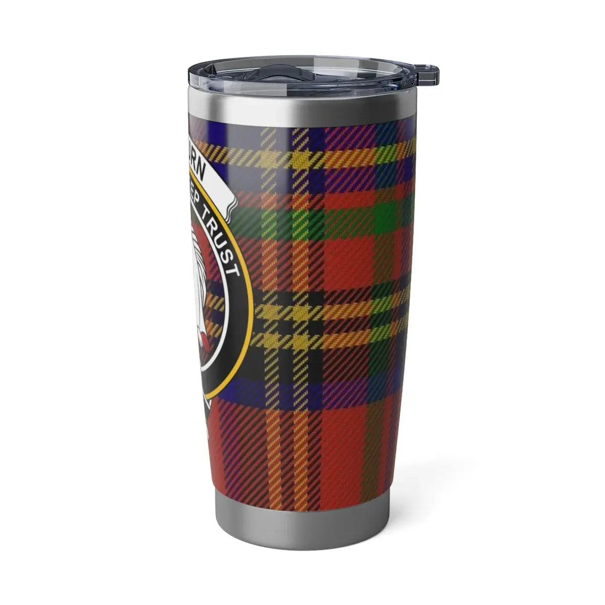Hepburn clan tartan plaid stainless steel insulated tumbler — Keep Trust design