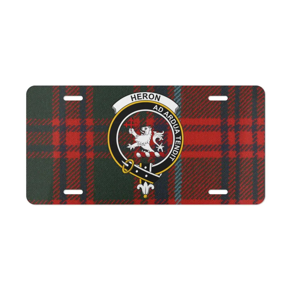 Red and Green Heron Ad Ardua Tendo License Plate product type