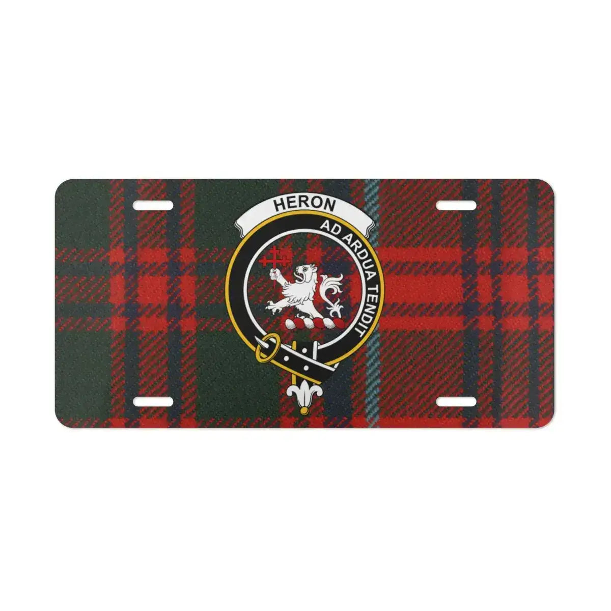 Red and Green Heron Ad Ardua Tendo License Plate product type