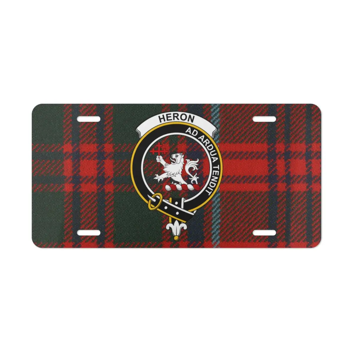 Red and Green Heron Ad Ardua Tendo License Plate product type