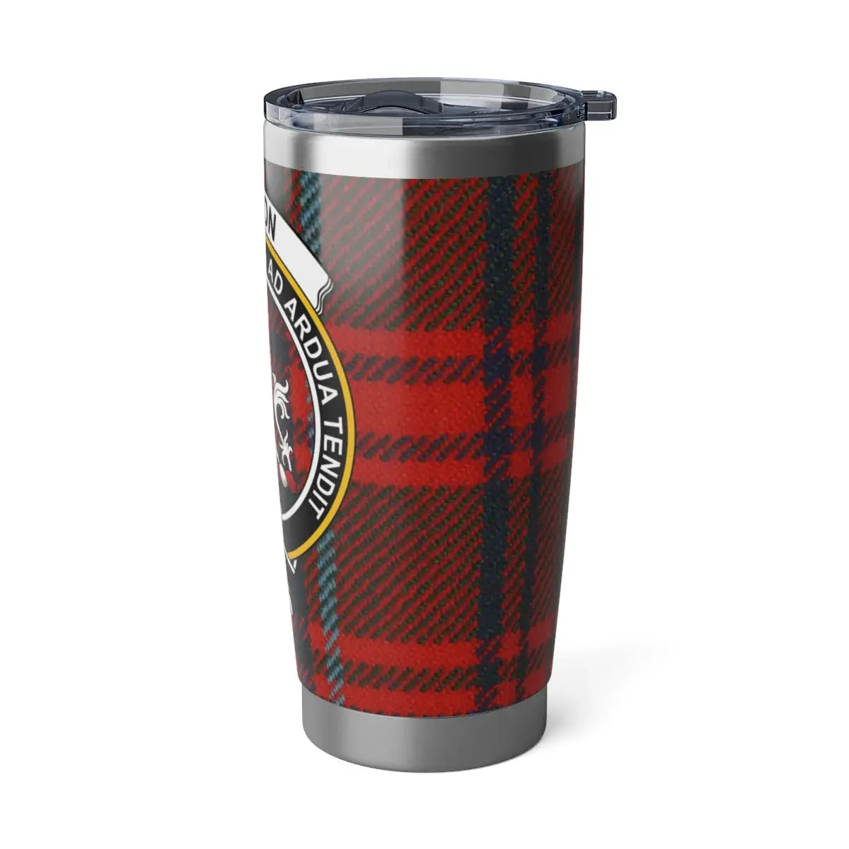 Scottish Clan Crest Red Tartan Travel Mug
